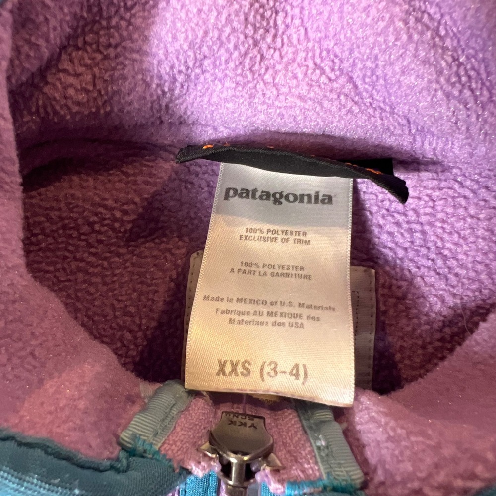 Patagonia Synchilla Fleece Quarter Zip Pullover Purple Teal Kids XXS 3-4 - Picture 5 of 7